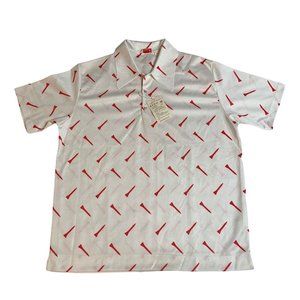 IZOD of London Vintage Retro Rare Golf Polo Shirt Mens XL Golf Tee Graphic NWT